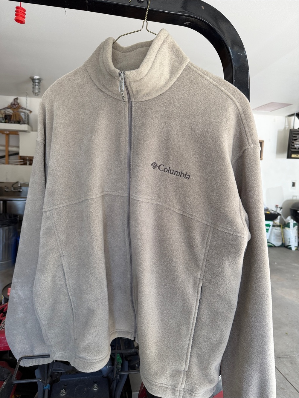 Columbia Light Gray Full-Zip Fleece Jacket